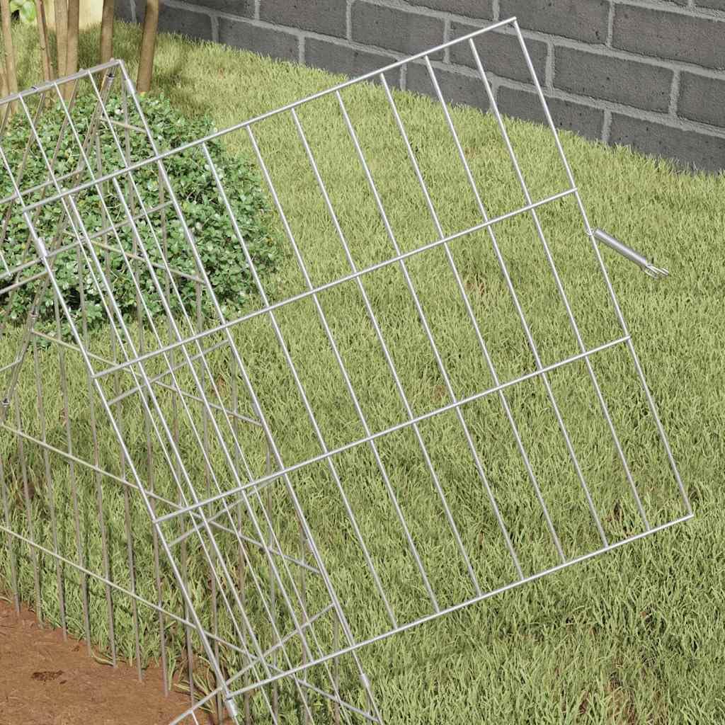 Jaula para pollos de acero galvanizado, 215 x 55 x 55 cm, resistente a la intemperie con protección, parque para gallinas, conejos, cobayas, rueda libre modular, pajarera plateada