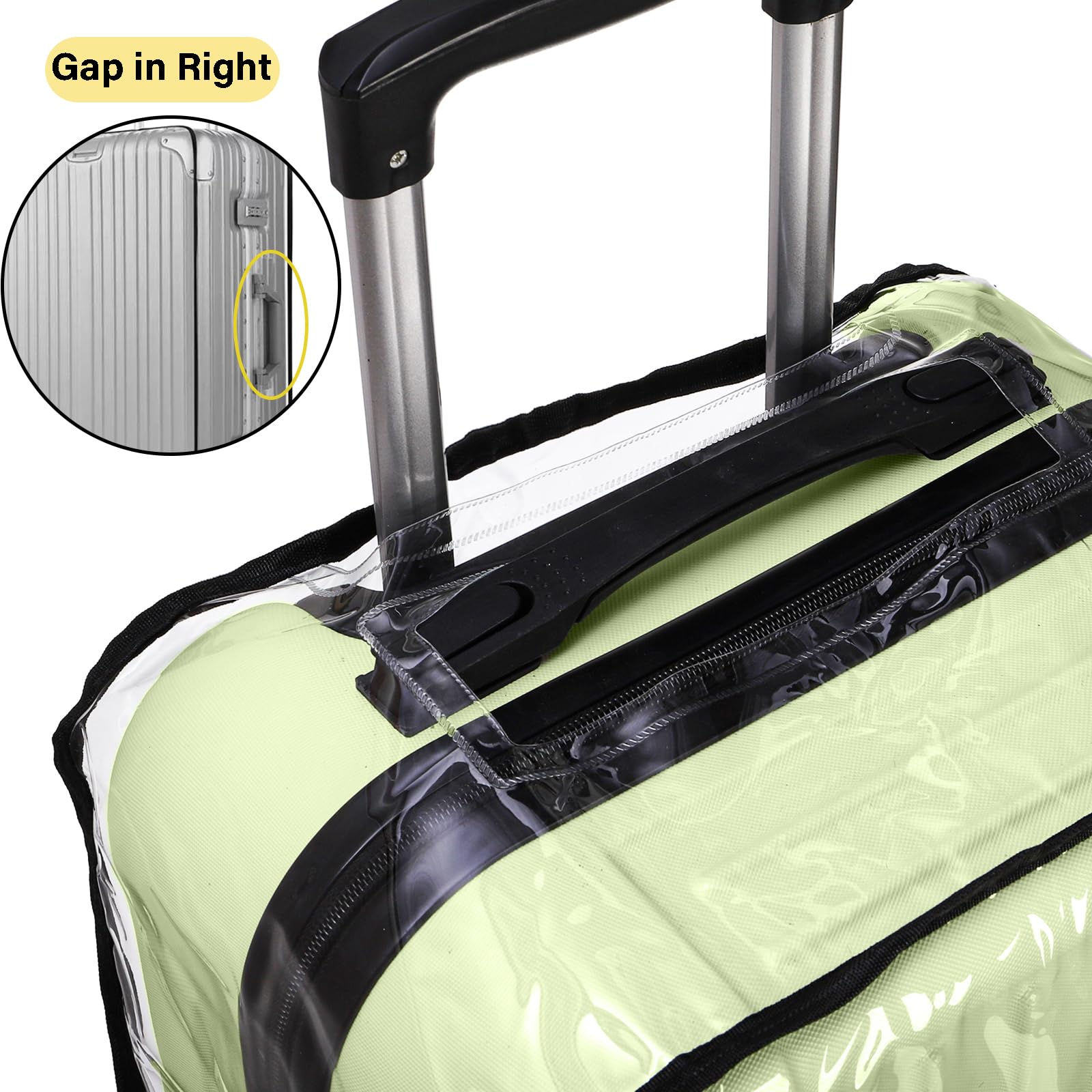 WRINGKIT 3 fundas transparentes para equipaje, de PVC, impermeables, a prueba de polvo, con borde negro, para equipaje con ruedas de 20, 24, 28 pulgadas, Claro, Maletas con ruedas
