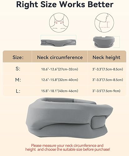 Miniatura 4 de BETOVIN Soporte cervical para el cuello, soporte para el cuello para dormir, envolturas de espuma suave que mantienen las vértebras estables y