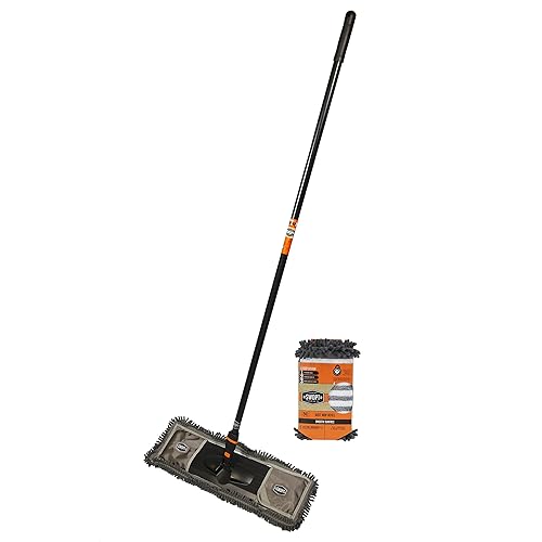 Miniatura 9 de SWOPT Recambio de fregona de polvo de microfibra de 18 pulgadas, almohadilla de limpieza para uso en madera, laminado, azulejos, intercambiable con