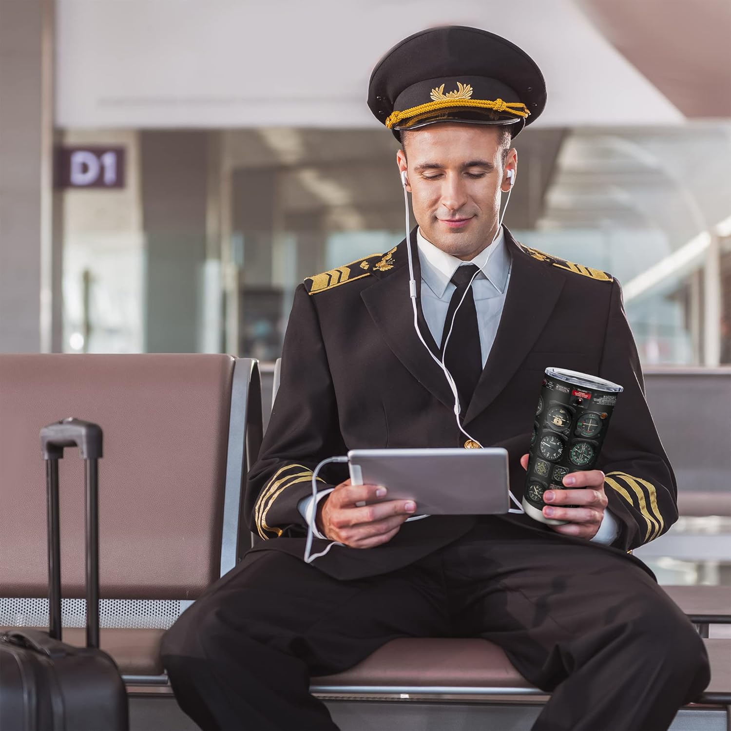 Pilot Gifts for Men, Aviation Gifts for Pilots, Airplane Present for Him, Husband, Son, Graduation Birthday Retirement Ideas Present for Aviator Tumbler 20oz - Image 4