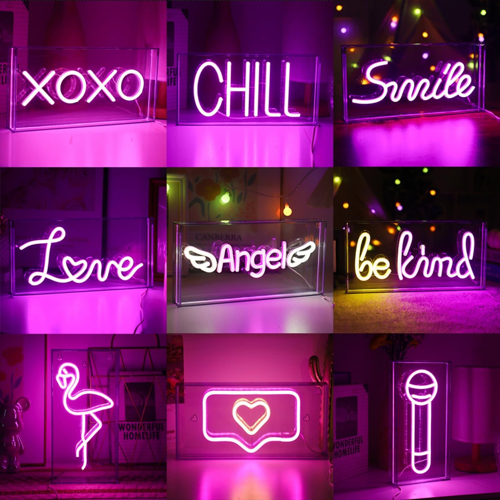 Cheers Music koktajl neonowy znak przezroczysty lightbox kolorowe litery LED światło 3D, neonowy znak świetlny do sypialni, pokoju gier, klubu, baru, na imprezę z USB (30 x 1,8 x 5,9 cala)