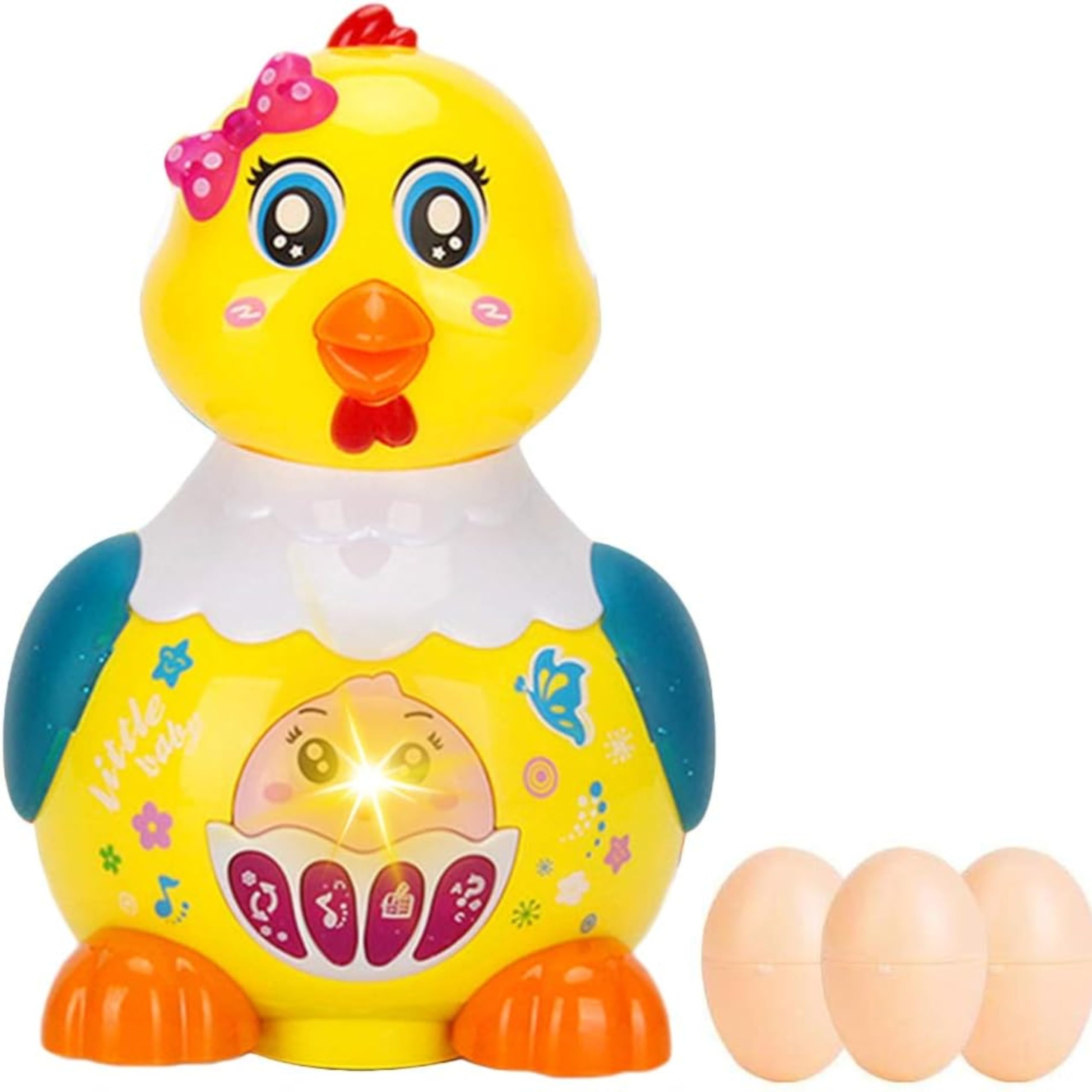 Musical Hen Toy for Kids with Light & Sound | Egg Laying Chicken with Bump & Go Action| Educational Sensory Toy Gift for Boys & Girls Age 3+ (Color May Vary)-image-22