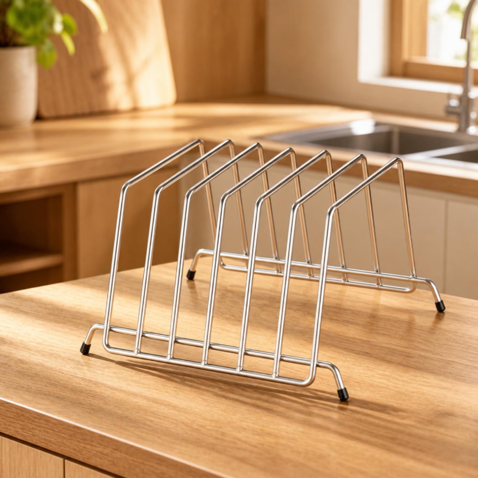 tagliere da Appoggio in Filo di Acciaio Inox Antiruggine Scolatoio Taglieri da Piano con Struttura Aperta Resistente per, Stile C