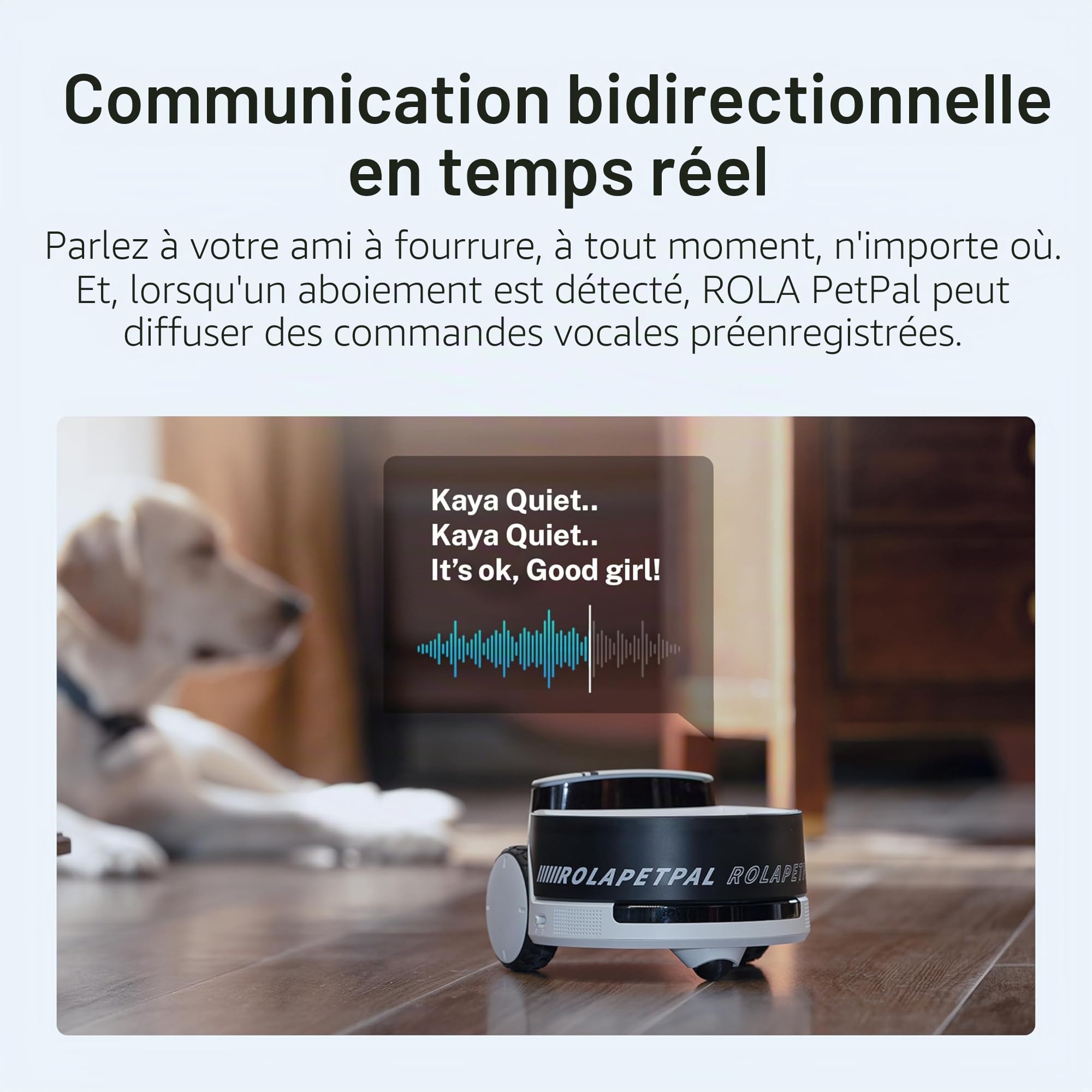 Enabot EBO ROLA PetPal 2.5K Caméra pour Animaux Domestiques sans Fil avec Auto-Recharge, Audio Bidirectionnel