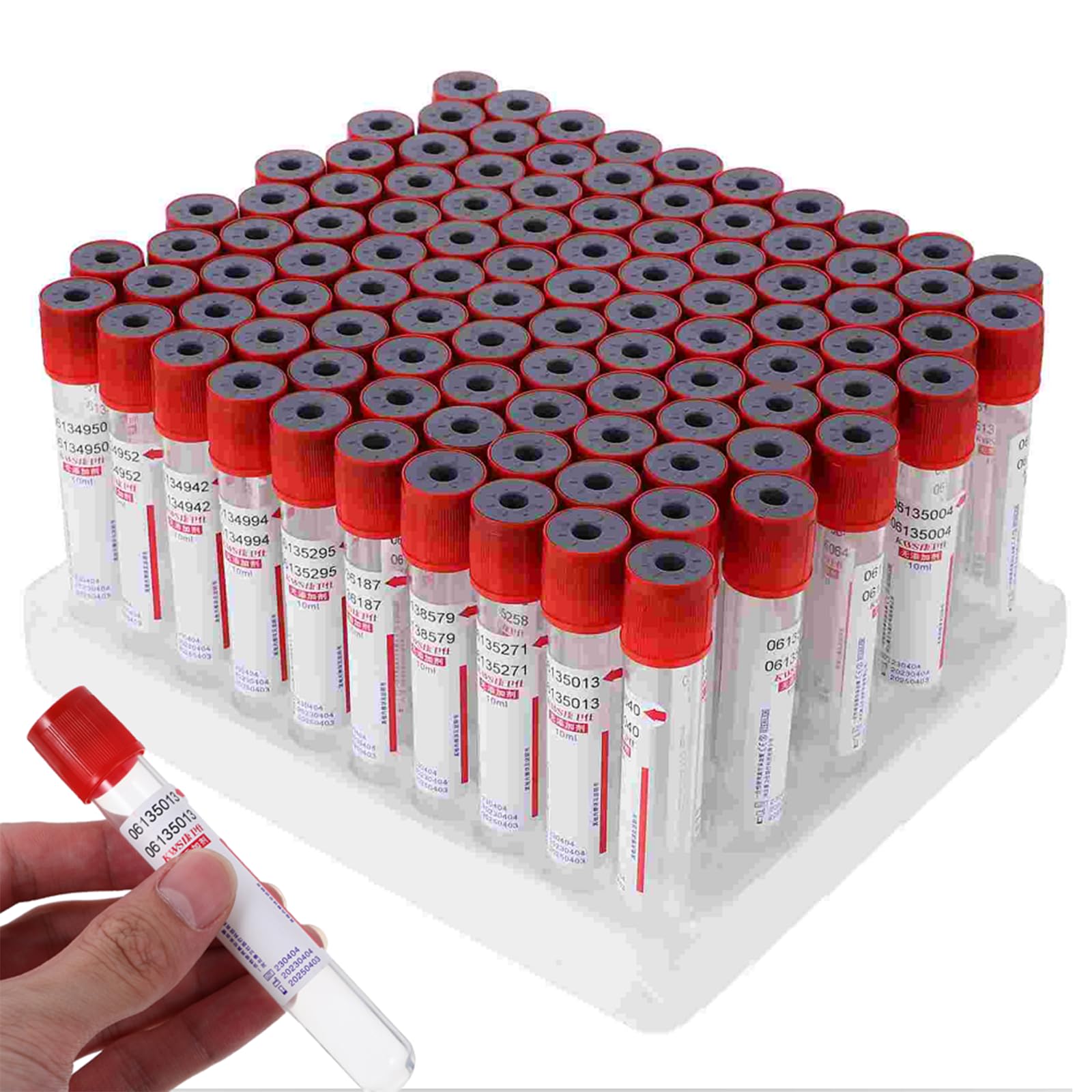 Tubos desechables de extracción de sangre al vacío para uso en laboratorio veterinario, diseño sin aditivos para una toma de sangre segura y eficiente