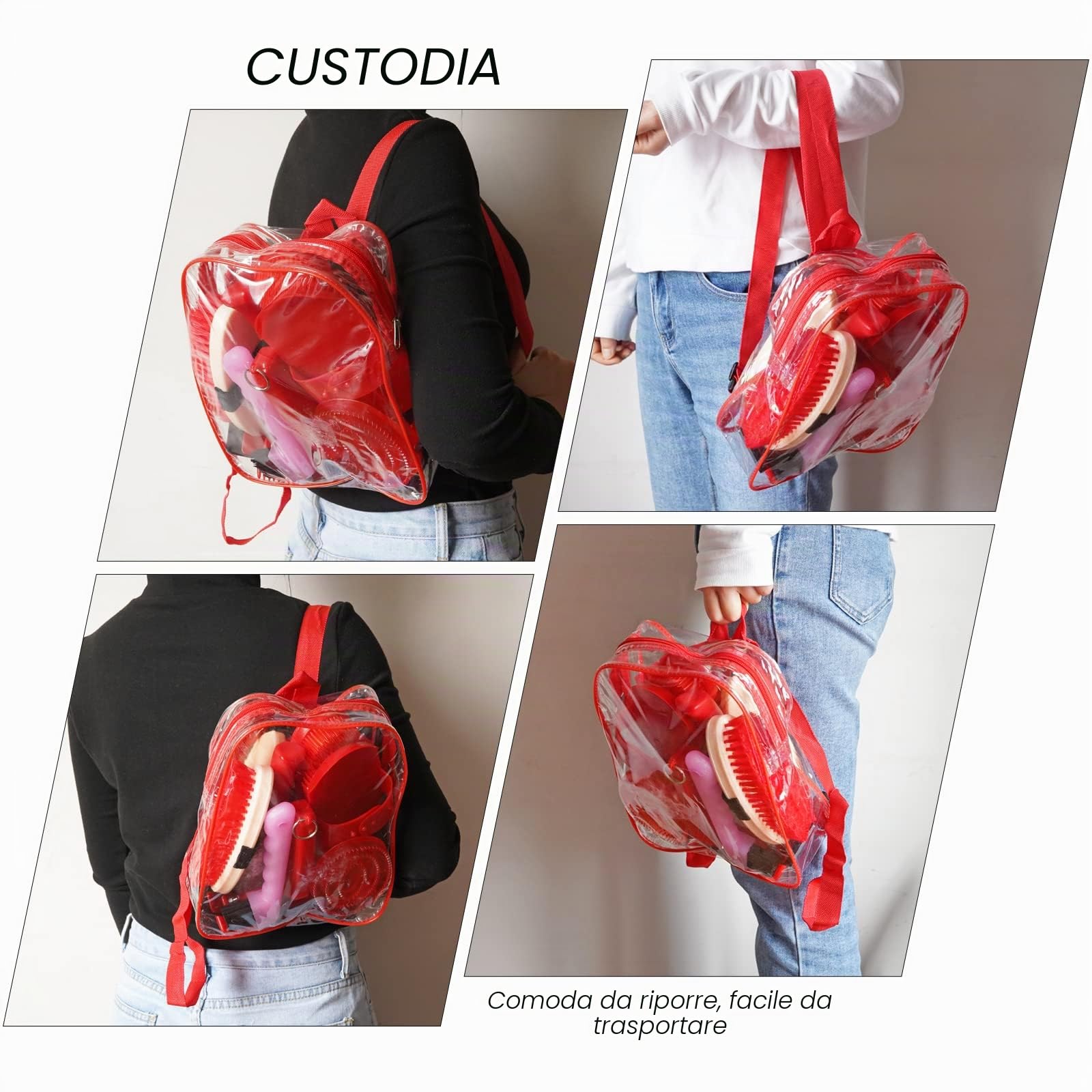 10 in 1 Kit per la Toelettatura dei Cavalli Spazzola per Cavalli Pettine Curry Spazzola per la Cura dei Cavalli Raschietto per Sudore Pettine per la Pulizia Ottima Presa