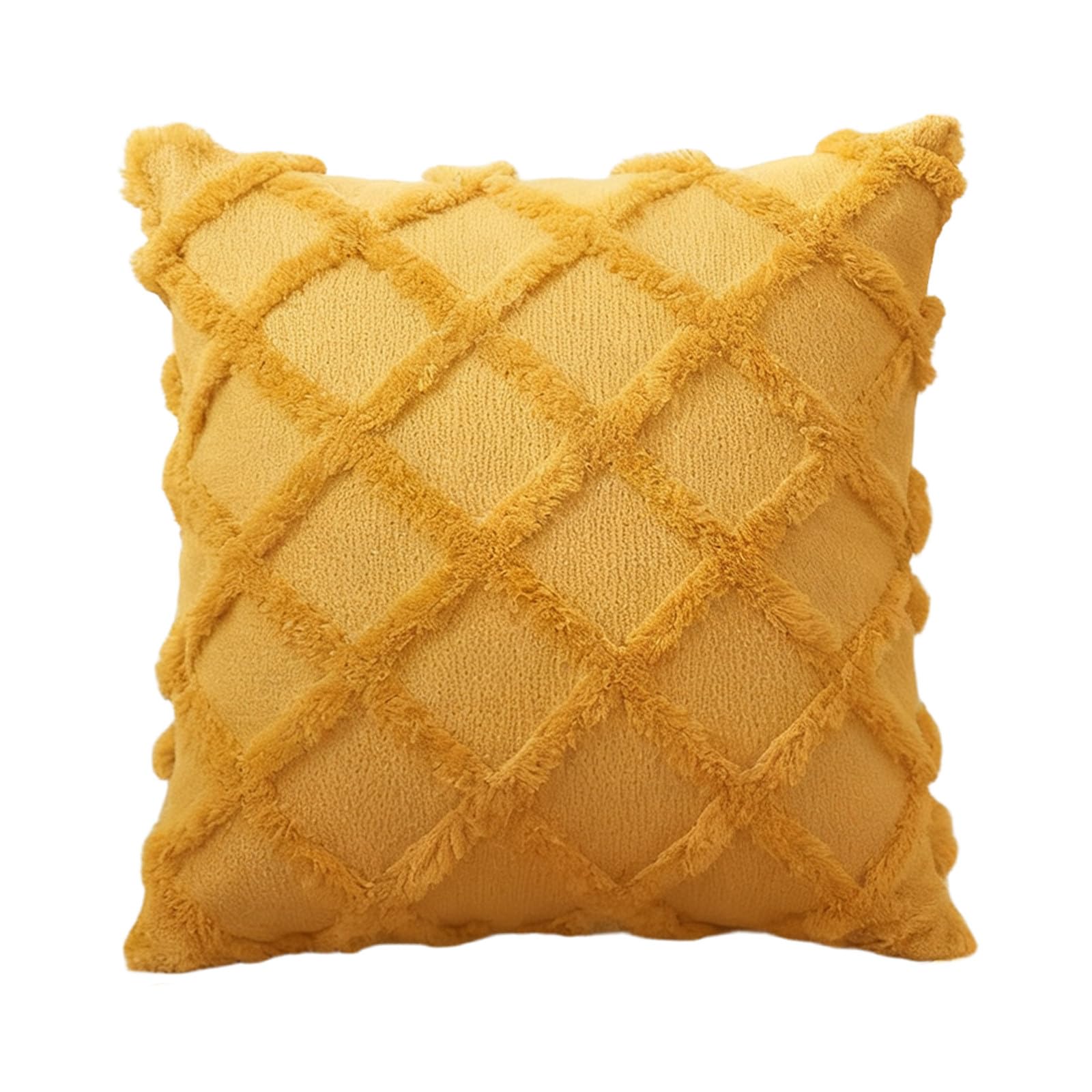 Geometric Striped Pillow Cover with Short Plush Decorative Cushion Case for Living Room Sofa Modern Winter Home Decor