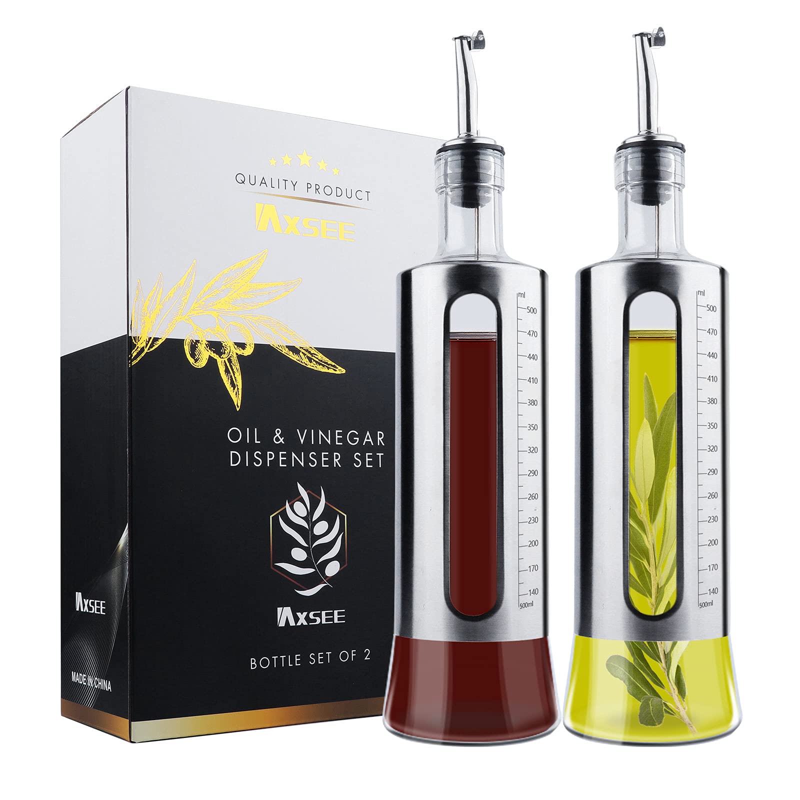 Buy IAXSEE Olive Oil Dispenser Bottle Oil and Vinegar Dispenser Set of