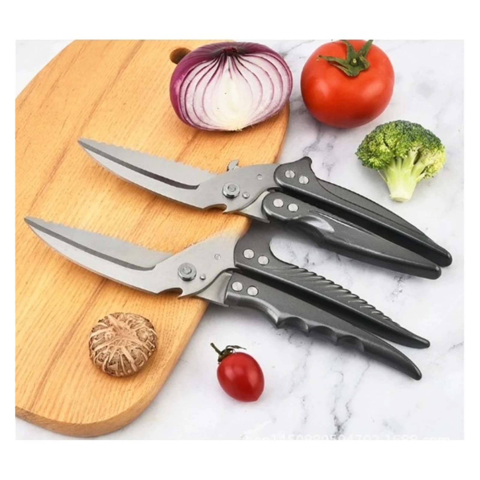 Tijeras de cocina negras acero inoxidable for huesos aves corral