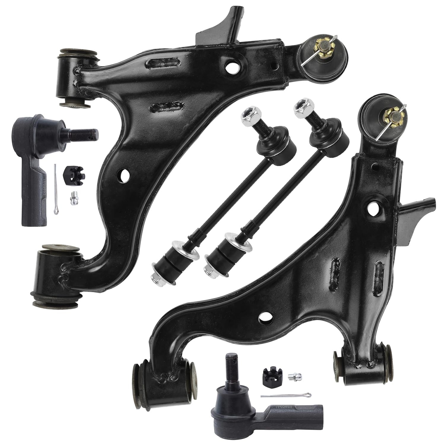 Detroit Axle - RWD Front 6pc End Kit for 2005-2015 Toyota Tacoma, 2 Lower