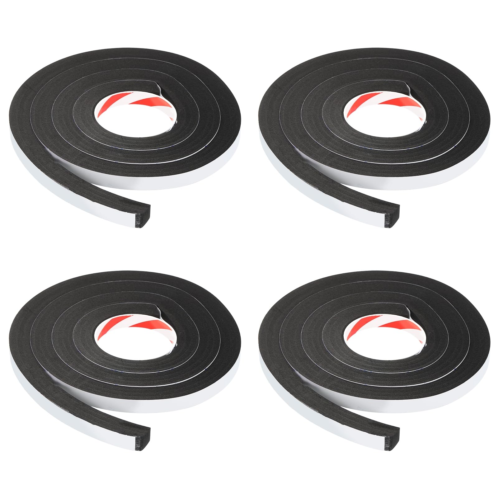 PATIKIL Foam Insulation Tape 15mm(W) x 20mm(T) x 2m(L), 4 Pcs Single-Sided Self Adhesive Weather Stripping Door Seal Strip for Door Window Air Conditioning, White