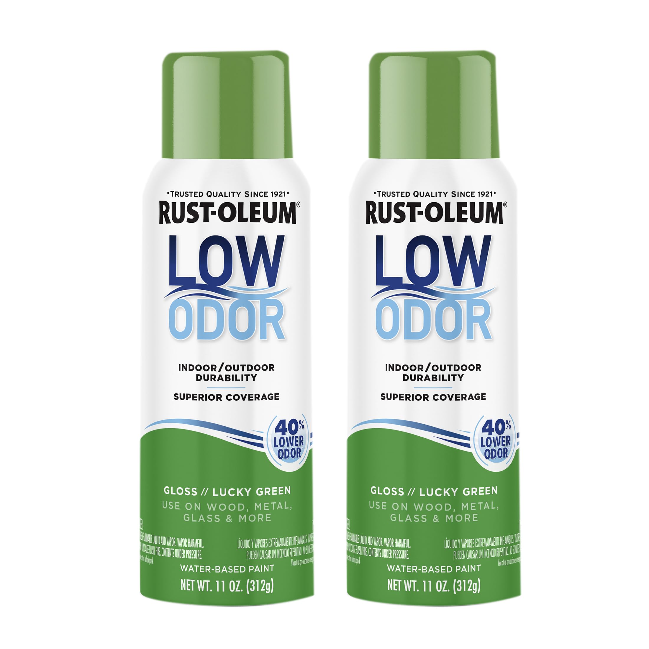 Rust-Oleum Low Odor Premium Spray Paint, Gloss Lucky Green