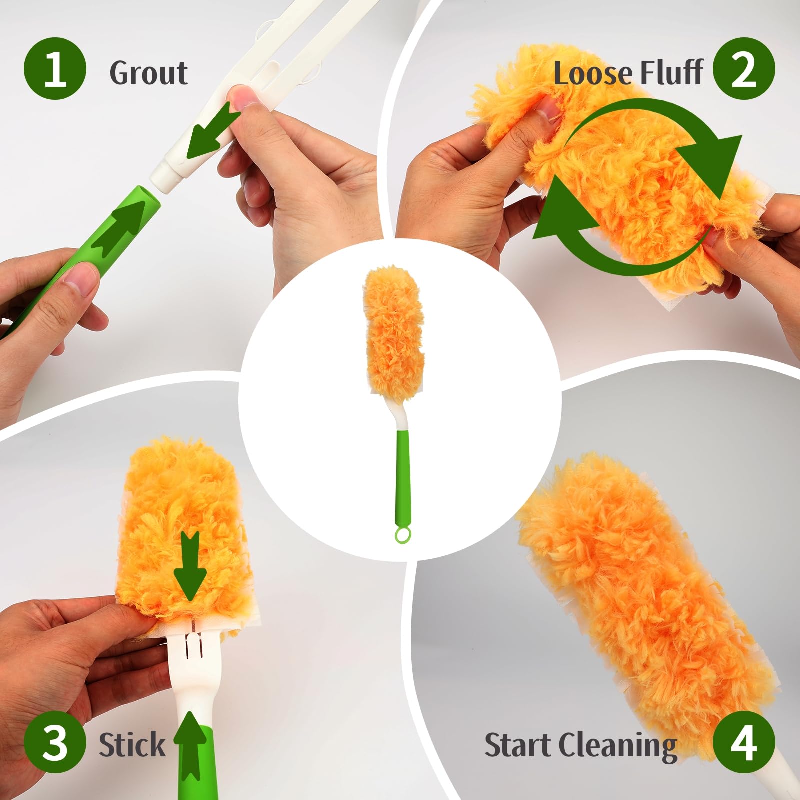 Duster Refill for Swiffer Duster?Multi Surface 360 Duster + 1 Handle?30 Count Disposable Dusters for Cleaning