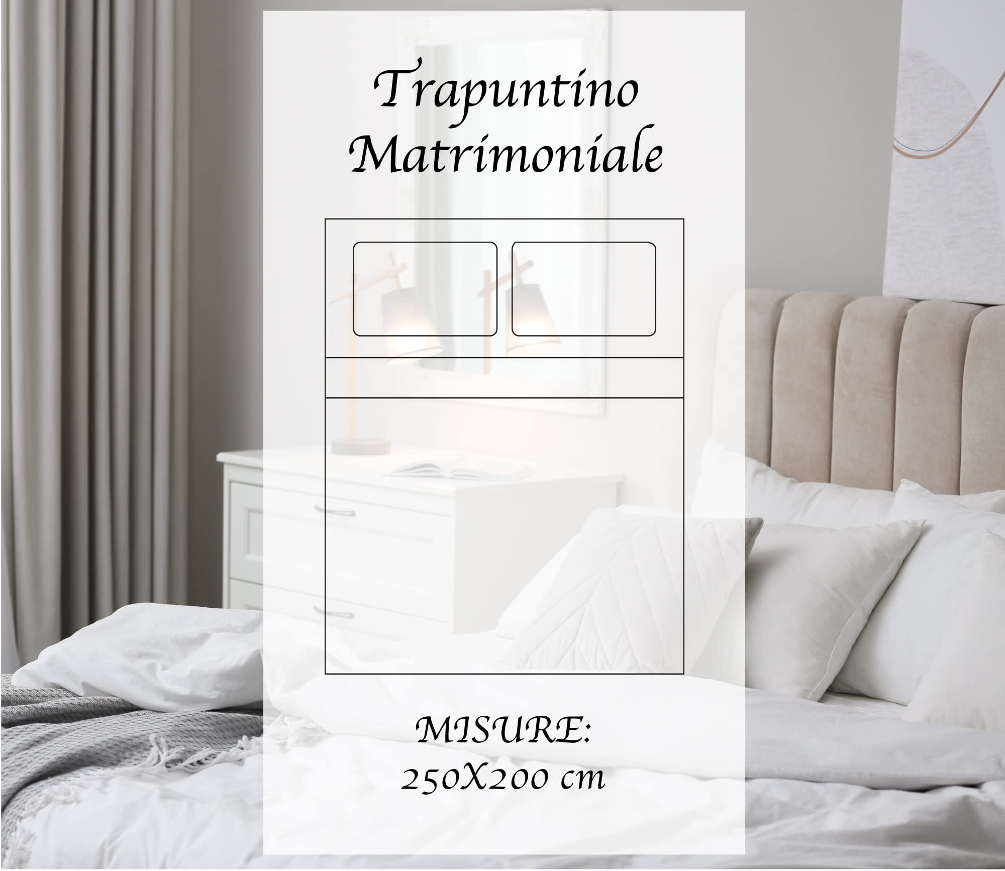 IlGruppone Copriletto Trapuntato Arles Matrimoniale Trapuntino Bicolore Due Piazze con Balze Volant Coperta Leggera Primavera Estate - Grigio/Antracite