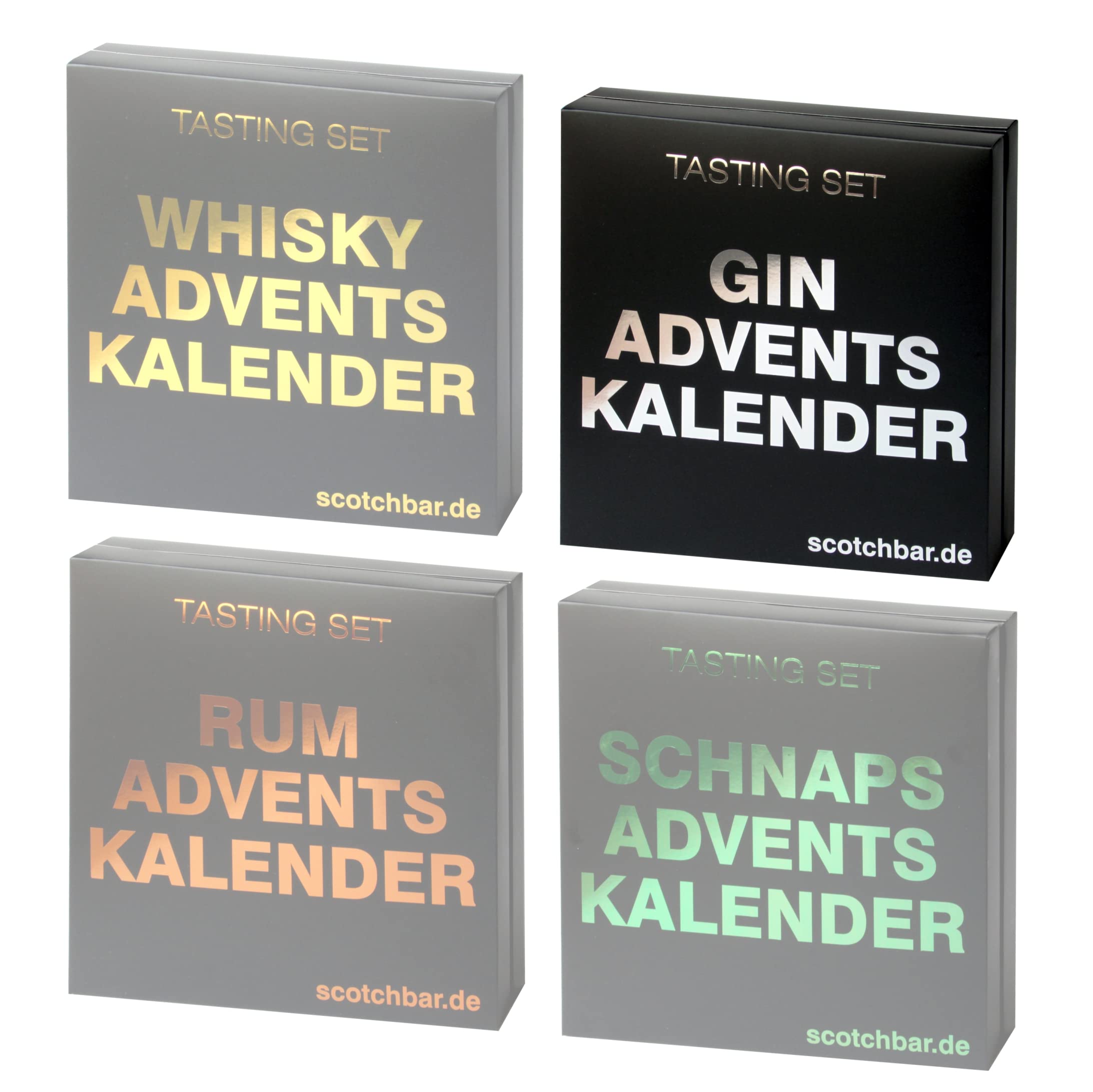 Gin Adventskalender in edler Geschenkbox exklusiv von scotchbar - 24 hochwertige Gin