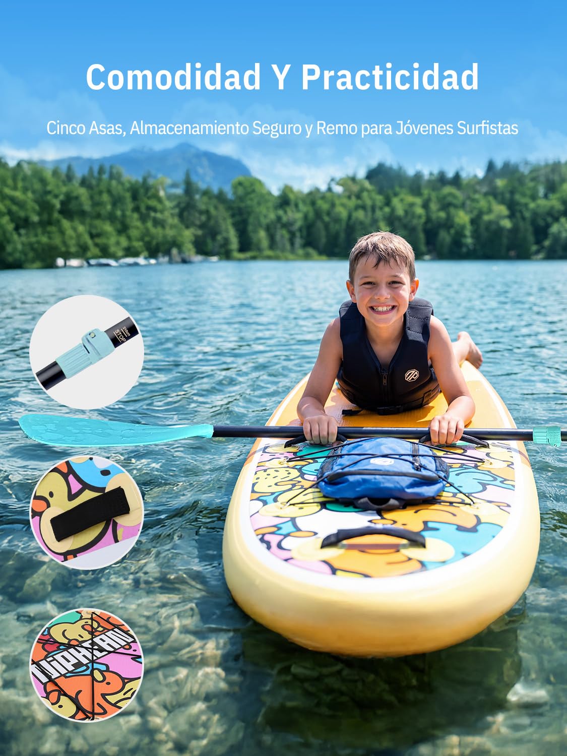 Niphean Tabla Paddle Surf Hinchable con Accesorios 320cm/230cm Sup | Tabla Paddle Surf Rígida, Antideslizante, Kit Reparación, Adultos, Jóvenes, Principiantes, Yoga