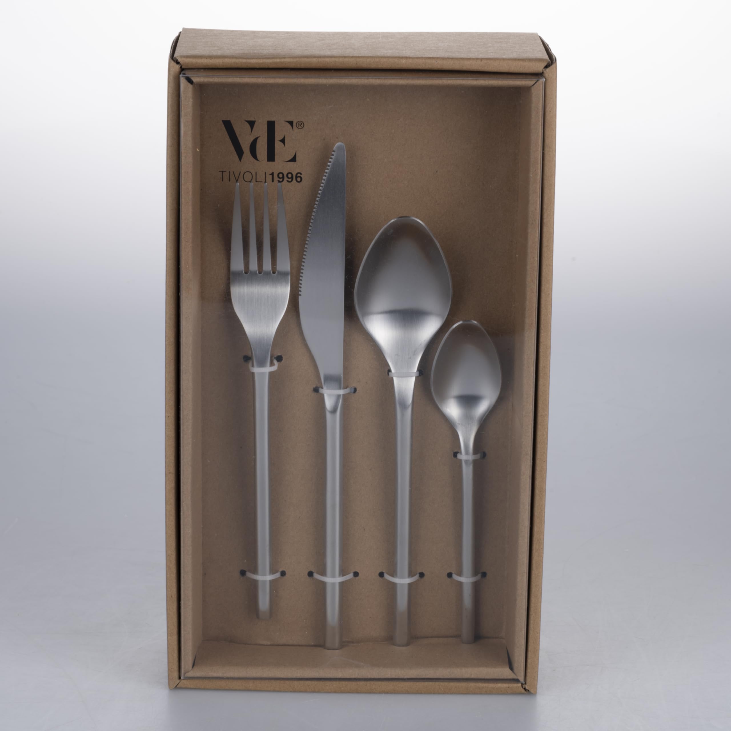Villa d'Este Home Tivoli 24-teiliges Besteckset aus Edelstahl 18/0, Silber satiniert, Galerie