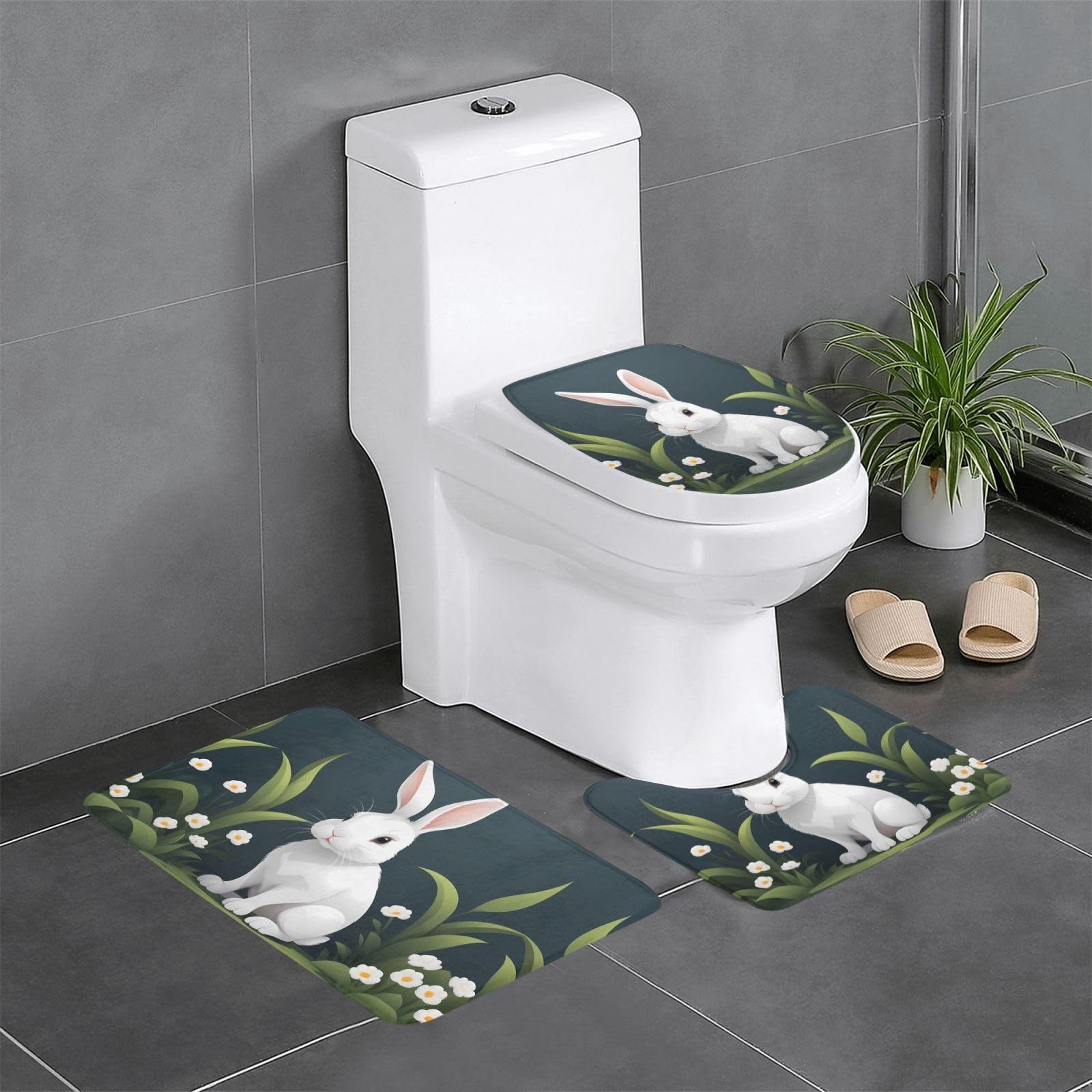 Tapis de salle de bain antidérapants lot de 3 sécurité carrelage mouillé et WC