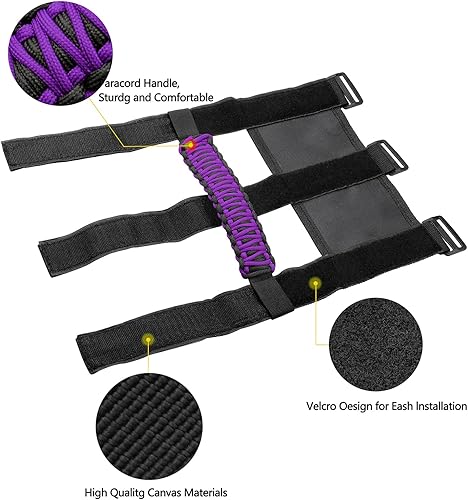 Miniatura 2 de 4 asas de agarre para Jeep Wrangler YJ TJ JK JKU JL JLU Sports Sahara Freedom Rubicon Unlimited X Gladiator JT 1955-2022 UTV ATV Paracord accesorios