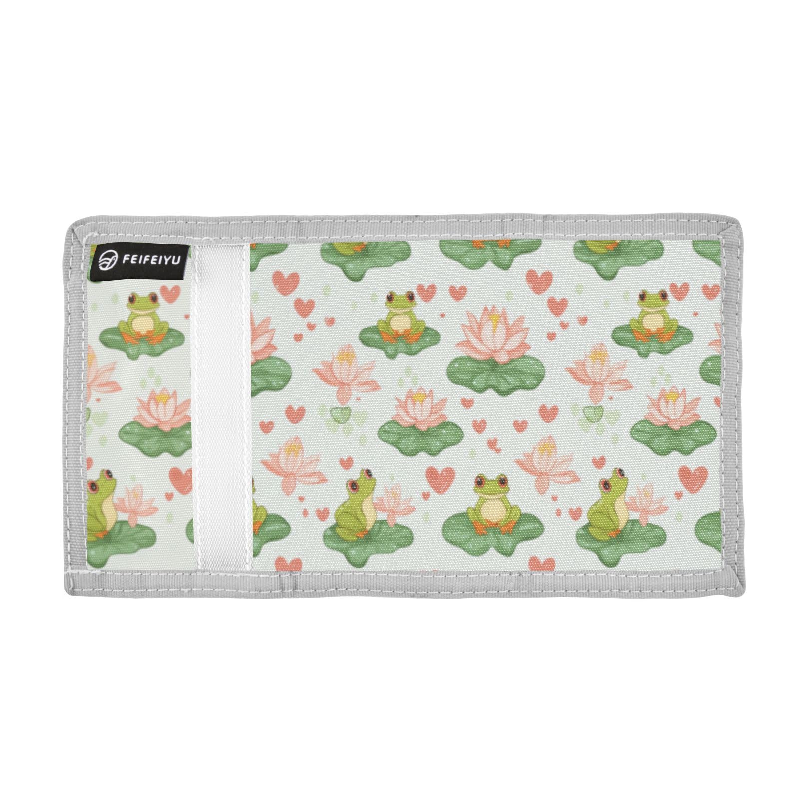 Wusikd Frogs Lotus Flower Kids Wallet for Boys Girls Cute Toddler Trifold Wallet Novelty Wallet for Teens Women Men