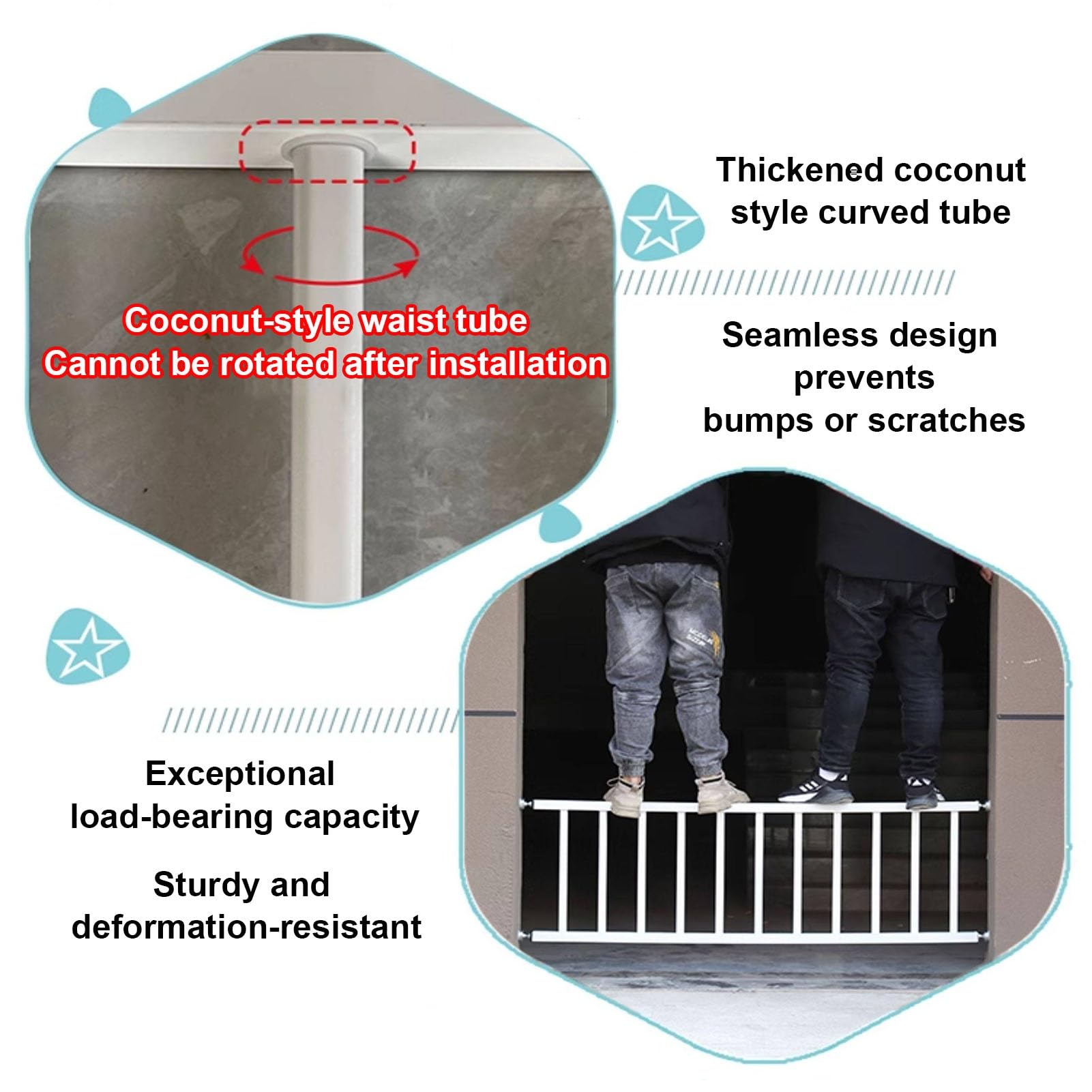 Barras De Seguridad para Ventanas Sin Taladrar, Protección Ajustable | Barrera Para Ventanas Con Montaje A Presión Que Evita Caídas; Cuenta Con Un Marco De Perfil Ovalado(Height 50cm,L55cm)