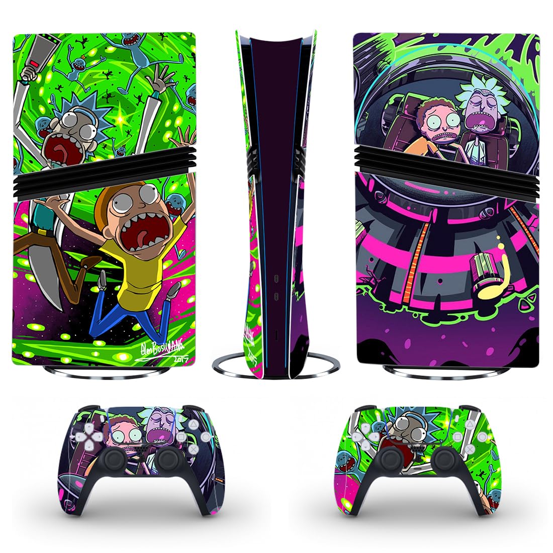 PEYANZ Vinyl Skin Compatible with PS5 | HD Print, Scratch Resistant, Bubble-Free Application (Pro-Digital Edition, R1ck&M0rty)