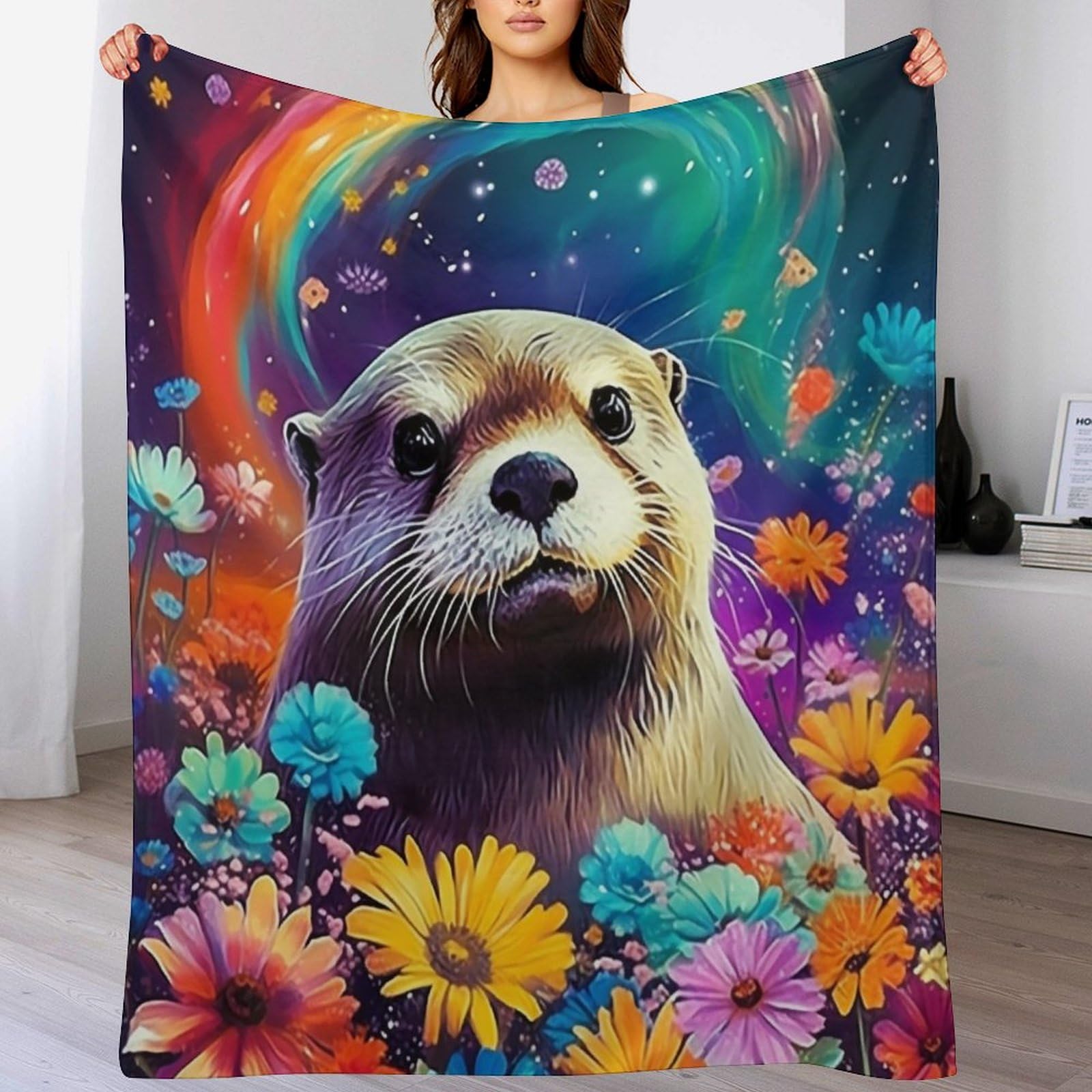 Couvertures en loutre flannel 100x130cm : plaid doux pour lit et canapé