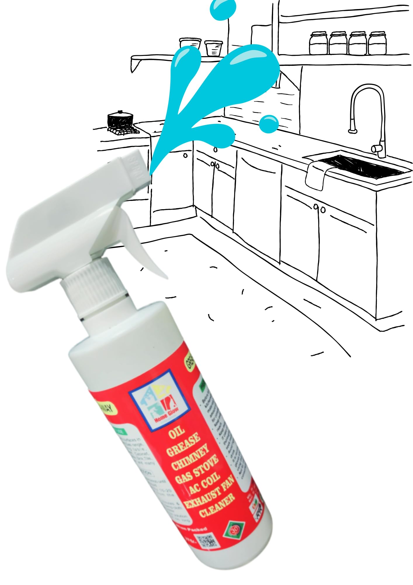 Home Glows Heavy Duty oil grease Chimney cleaner, Tiles, Rust, Floor, Leather Seats, Car Dashboard, Taps, Exhaust Fan, Metal and Plastic Surfaces, oil remover, gas stove (B0D9TQSSK9) Amazon Price History, Amazon Price Tracker
