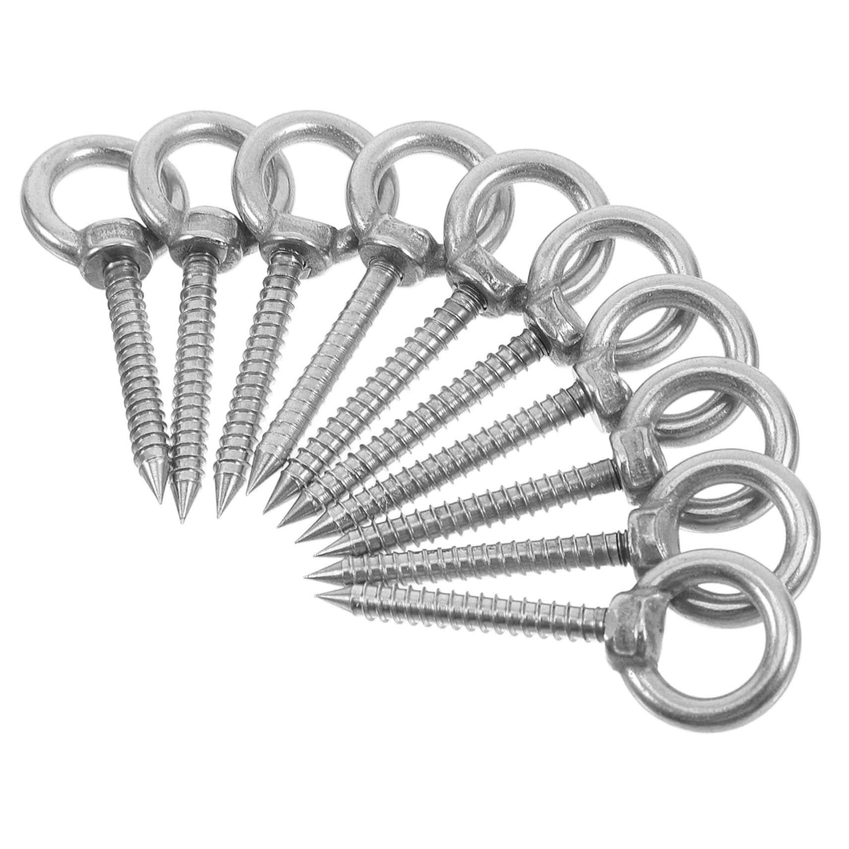 FUNOMOCYA Stainless Steel Self-tapping Hooks Eye Screws for Jewelry Making Outdoor Hanging Basket Hooks Coat Hook Hanger Silver