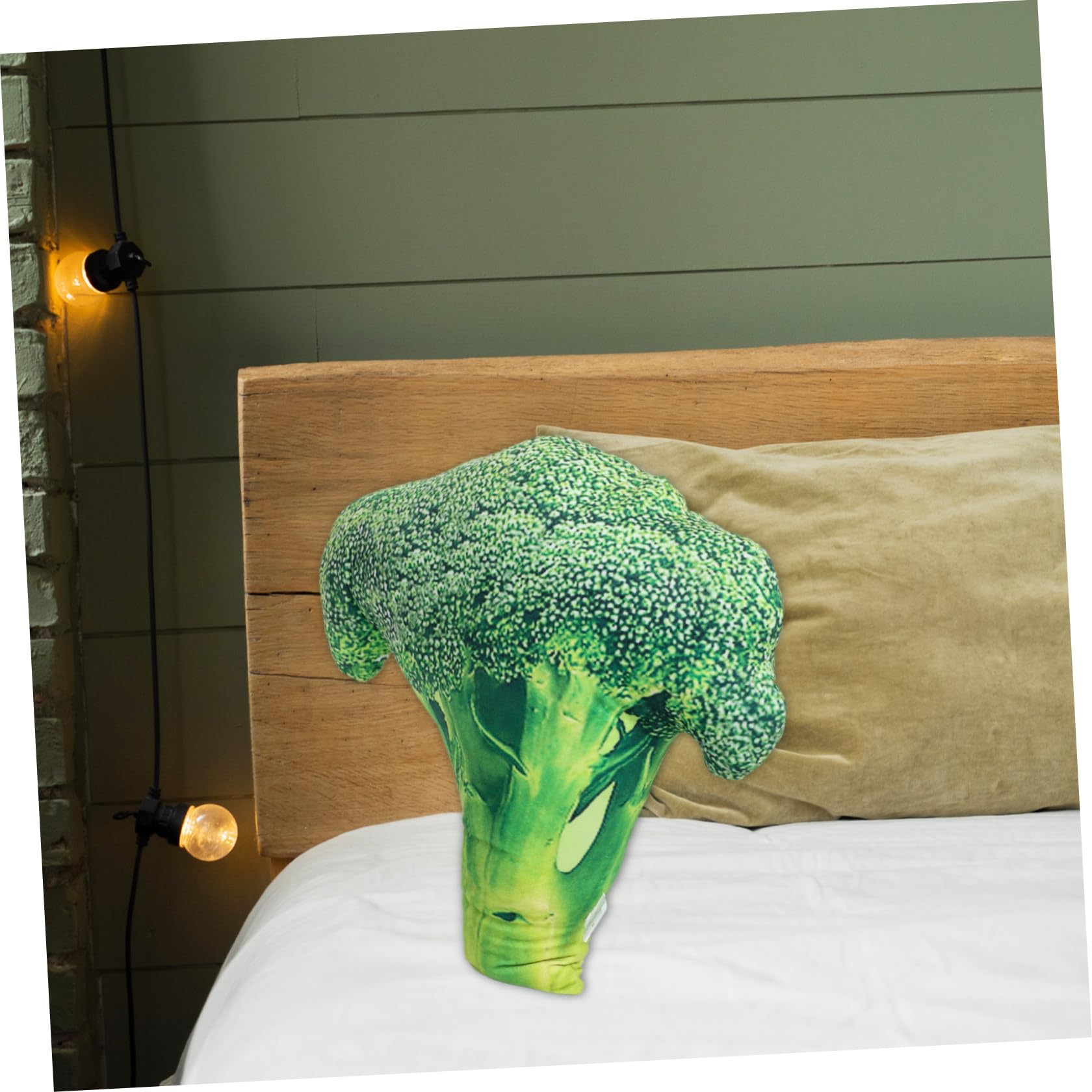 TOYANDONA Cuscino Vegetale a Forma di Broccoli Morbido e Realistico per Divano e Letto, Peluche Simpatica Decorazione per Casa, Sicuro per Bambini e Adulti, Resistente e Soffice