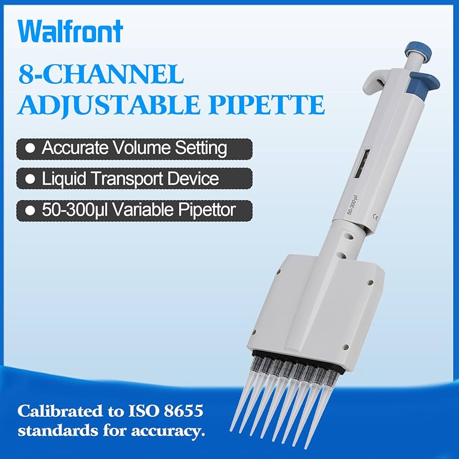 Amazon.com: 8‑Channel Pipette 50‑300μl Pipettor Multichannel