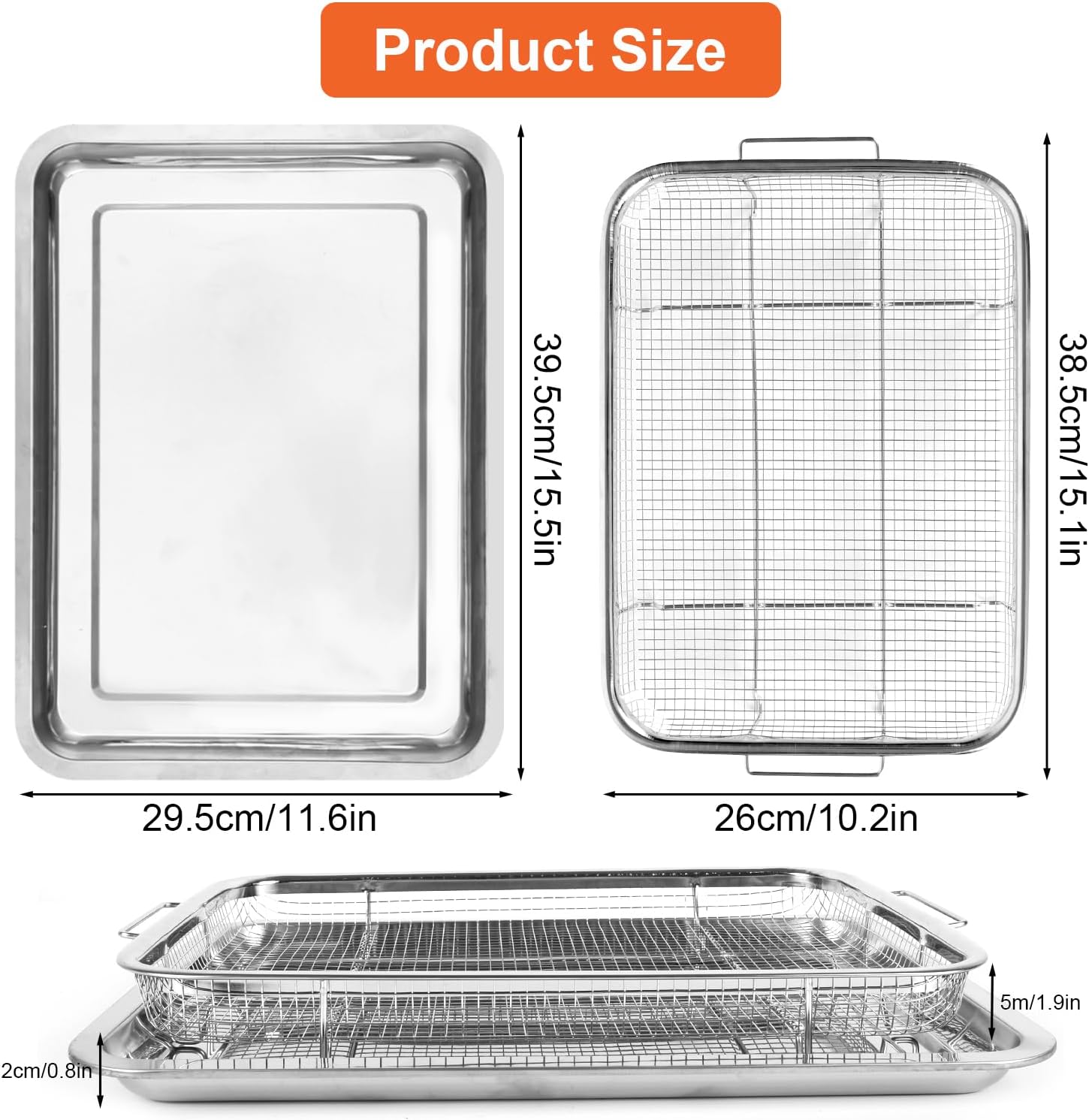 Erweicet Air Fryer Pan and Baking Sheet Sizes