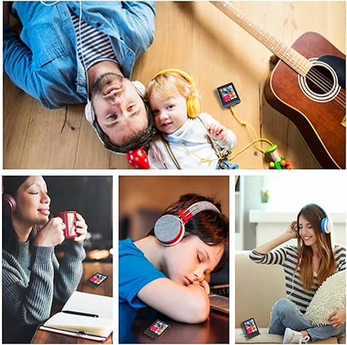 Miniatura 7 de Reproductor MP3 Bluetooth 5.0, mini reproductor de música portátil con pantalla táctil completa de 2.4 pulgadas, compatible con radio FM, grabadora,