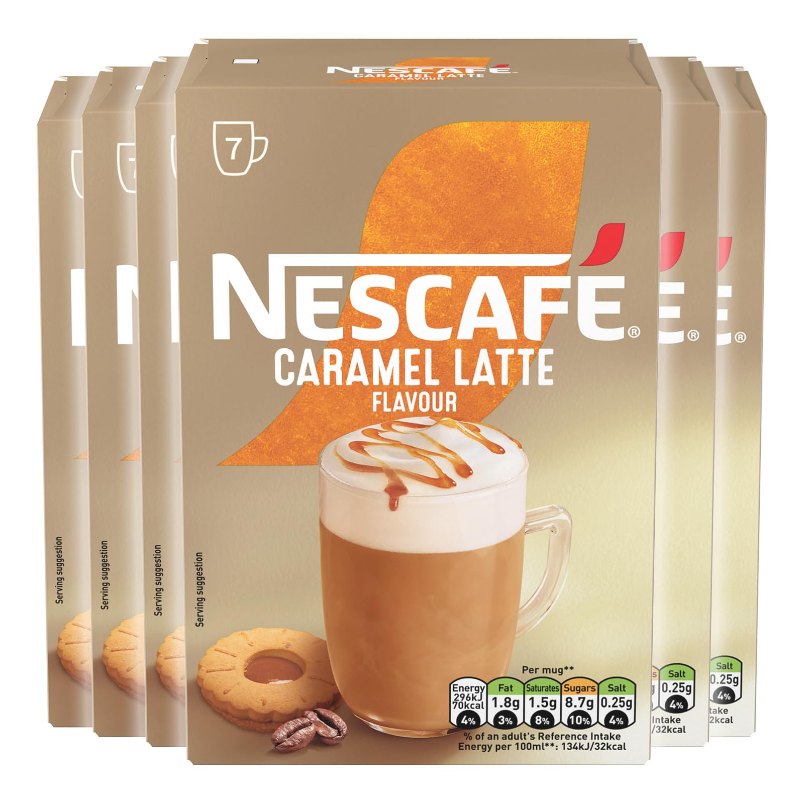Amazon.com : NESCAFÉ LATTE Caramel Instant Coffee Sachets x7 (Pack