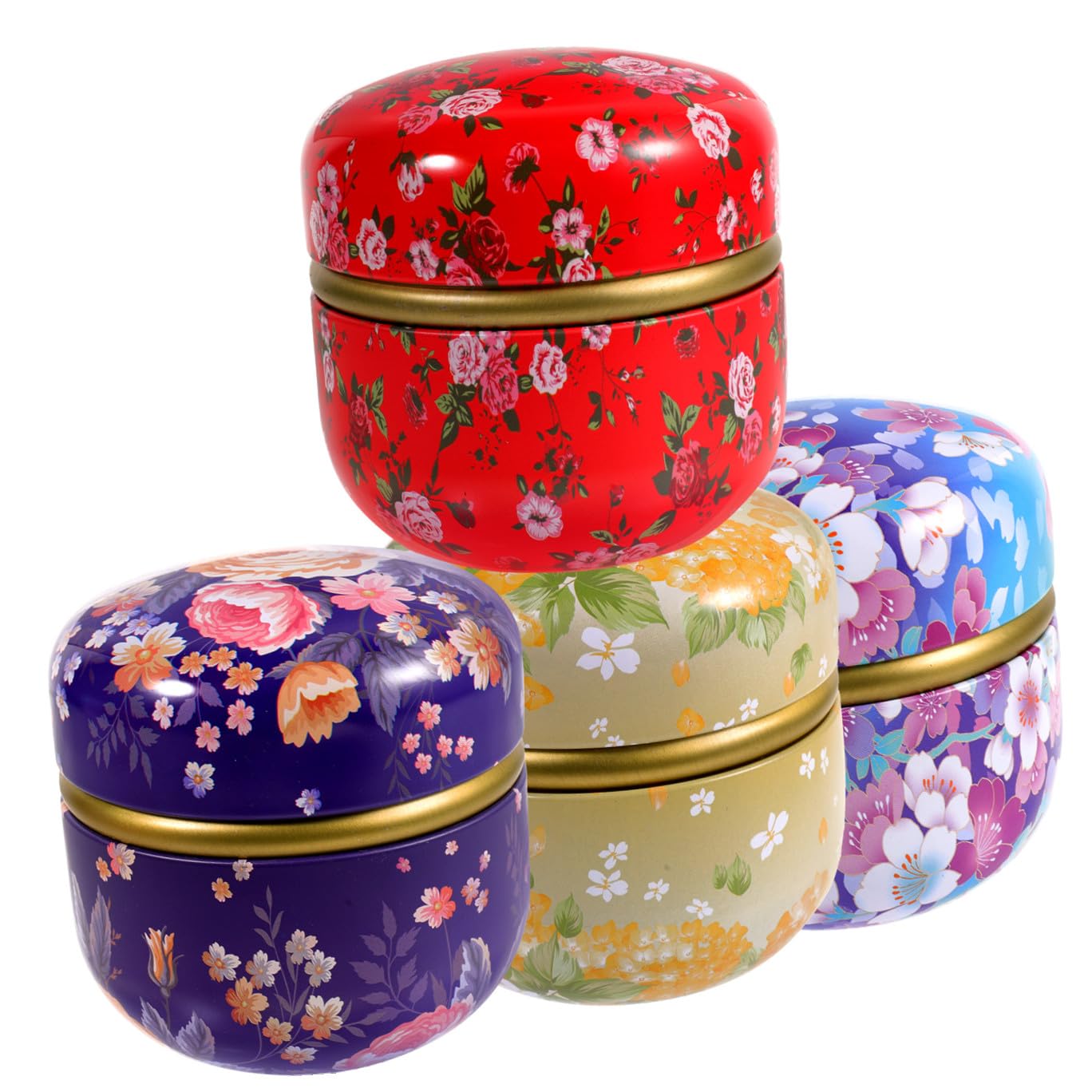 Scatola Regalo in Latta Vintage 4 Pezzi per Caramelle e Biscotti
