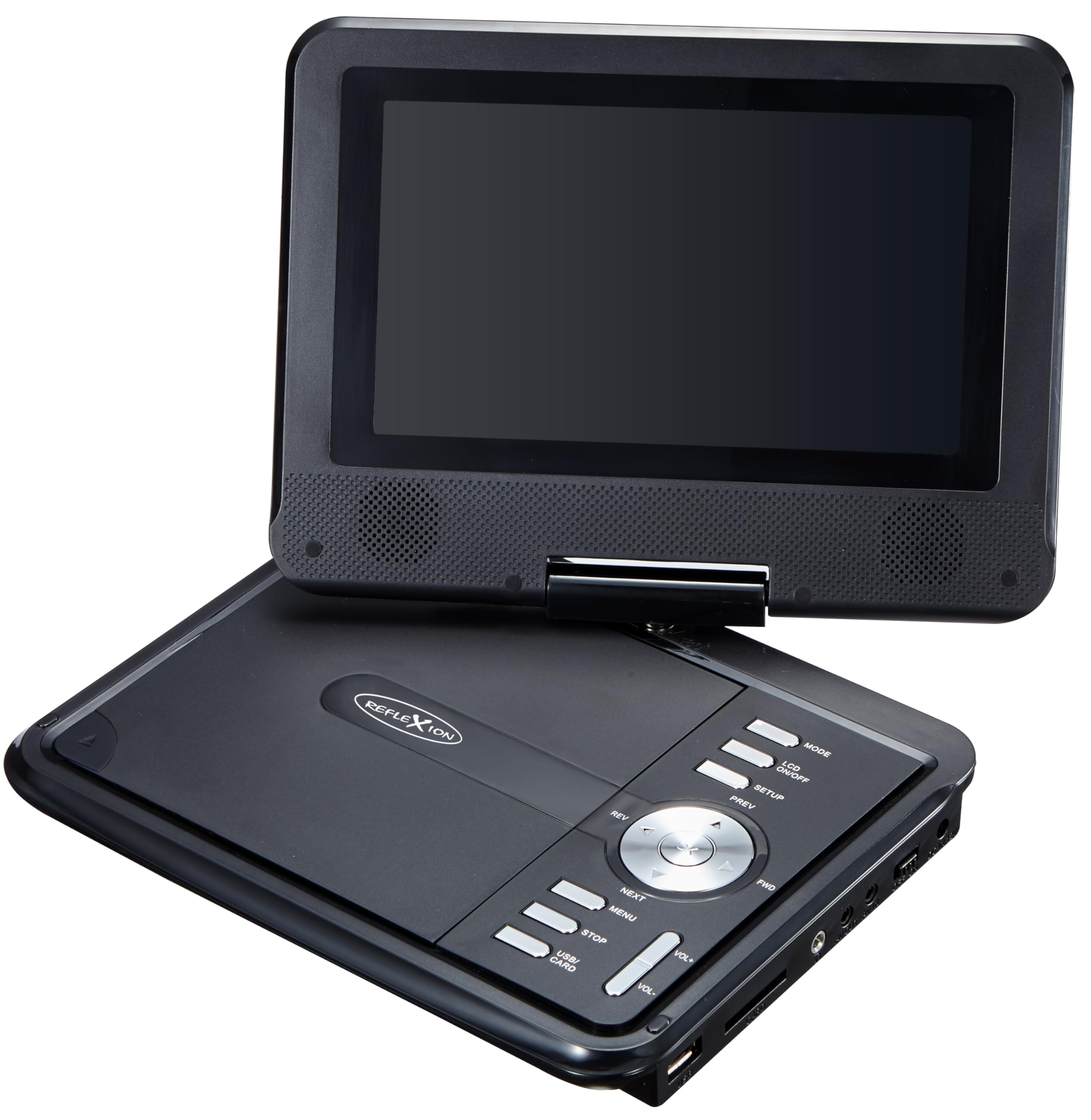 REFLEXION DVD7002N Écran LCD stéréo avec lecteur DVD 7" USB SD adaptateur voiture 180 degrés rotatif et pliable Système électronique anti-choc