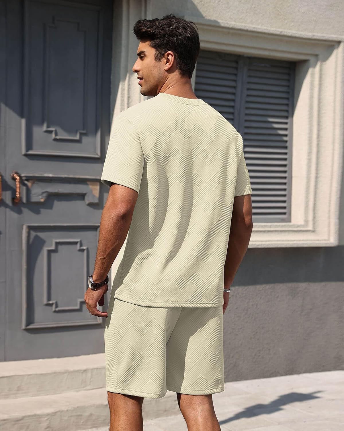 Aiyino Men's T-Shirt and Shorts Set 2 Piece Outfits Crewneck Summer Short Sleeve Casual Track Suits for Men - Image 5