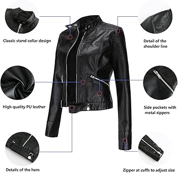 美品✨【ALUDE】short leather jacket New Womens Short Leather Jacket - Trendy Autumn Style