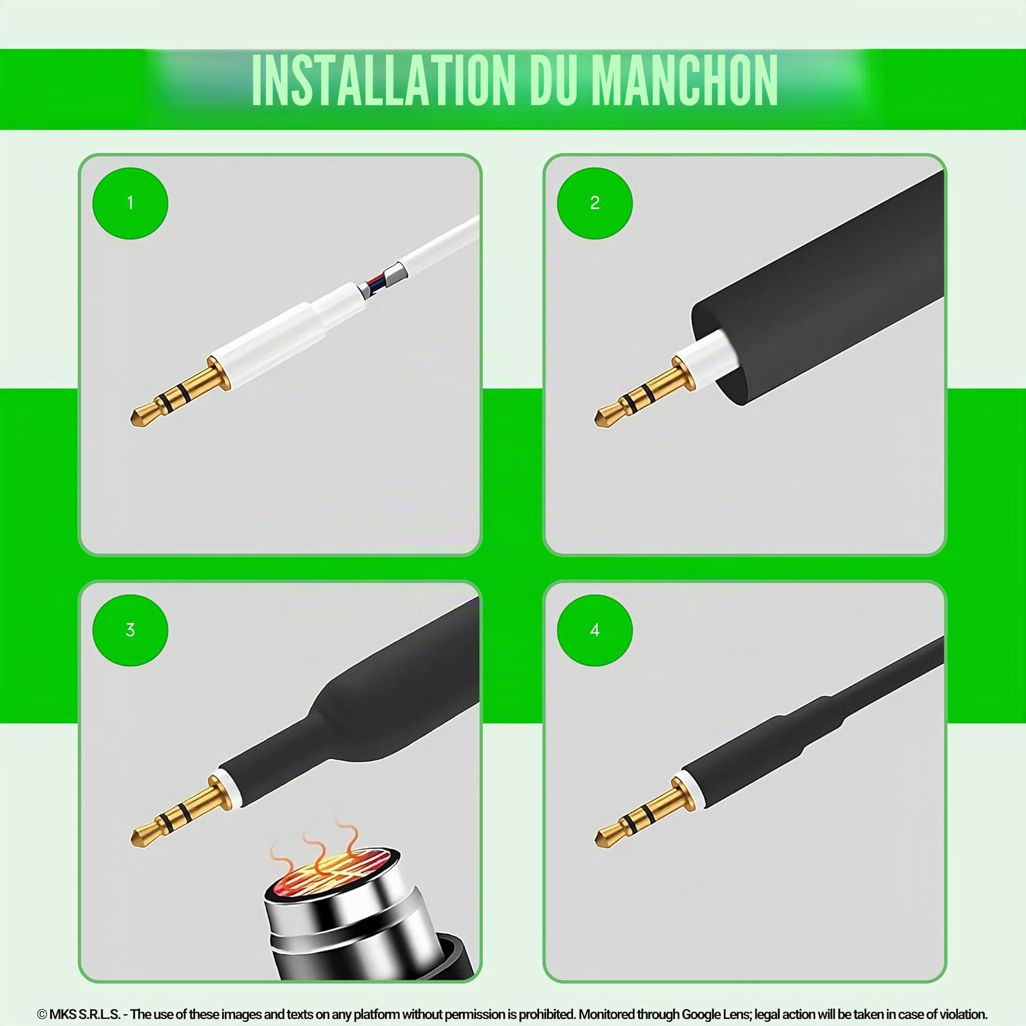 Gaine Thermo-Rétractable Tressée Ø 12mm, L 8m • Protection Avancée pour Câbles • RAPPORT 2:1