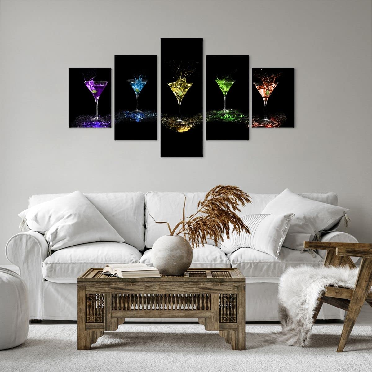 ARTTOR Cuadro sobre Lienzo 125x70cm Moderno Tríptico Cocina - 0442