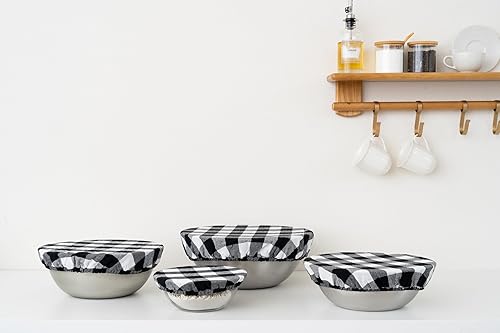 Miniatura 11 de Fundas reutilizables para tazones de tela, juego de fundas para tazones de tela 100% algodón para cubrir frutas, verduras y regular la humedad,