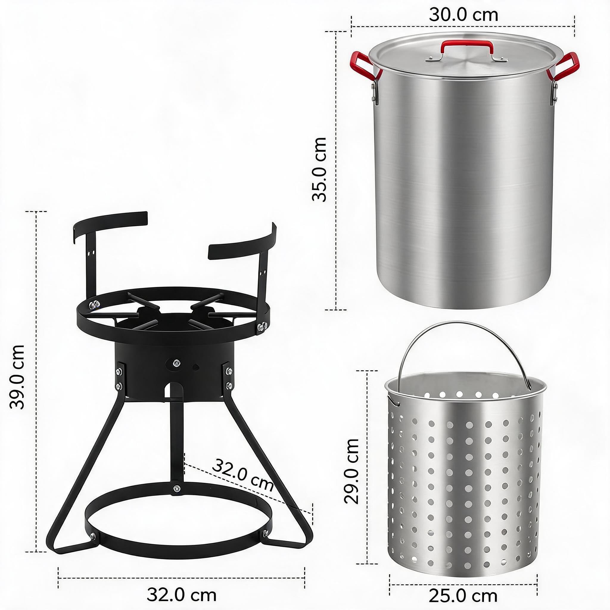 Garvee Truthahn Fritteuse 30L Mit Gasbrenner – Outdoor BBQ Set, Aluminium