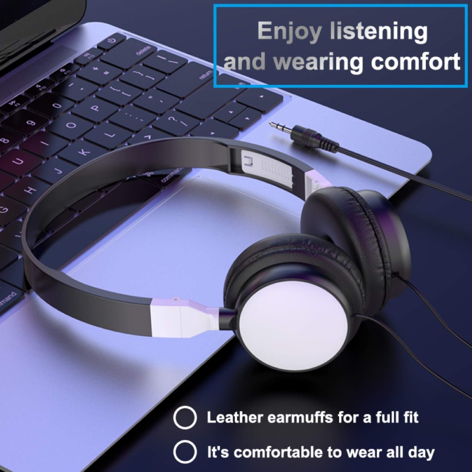 Cuffie Cablate Over-Ear Con Jack 3.5mm - Bassi Pesanti, Regolabili, Per Telefono E PC, Nuove
