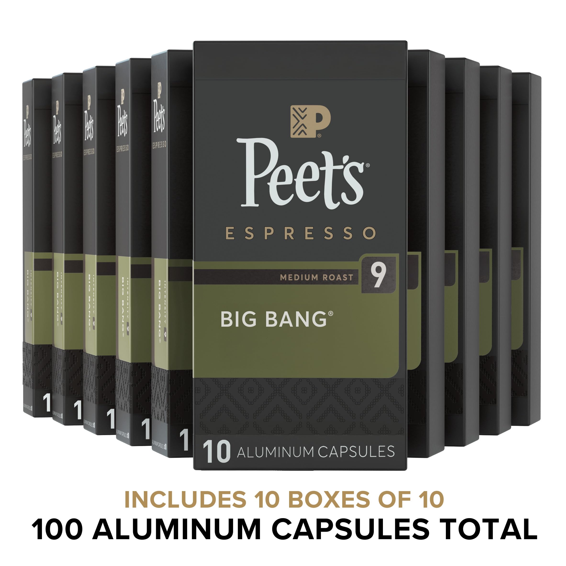 Peets Coffee Medium Roast Espresso Capsules Compatible with Nespresso Original Machines - Big Bang Intensity 9 100 Count — view 2