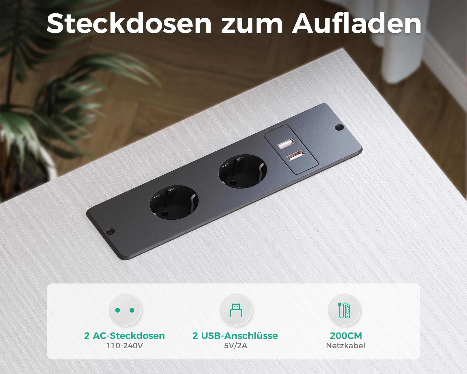 Coleshome Schreibtisch mit Stoff Schubladen, 140x80cm Umkehrbarer Schreibtisch L Form mit Aktenschublade, Eckschreibtisch mit USB-Ladeanschluss und Steckdose, Home Office Schreibtische, Weiß