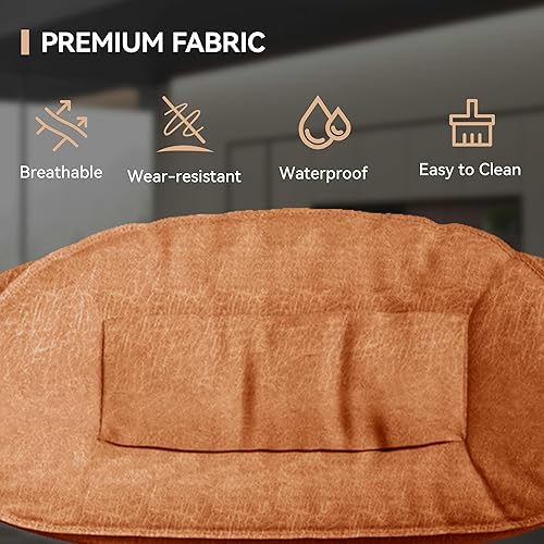 Miniatura 5 de Juego de 2 taburetes de bar, modernos taburetes de bar giratorios ajustables para isla de cocina, sillas de bar tapizadas de doble capa con