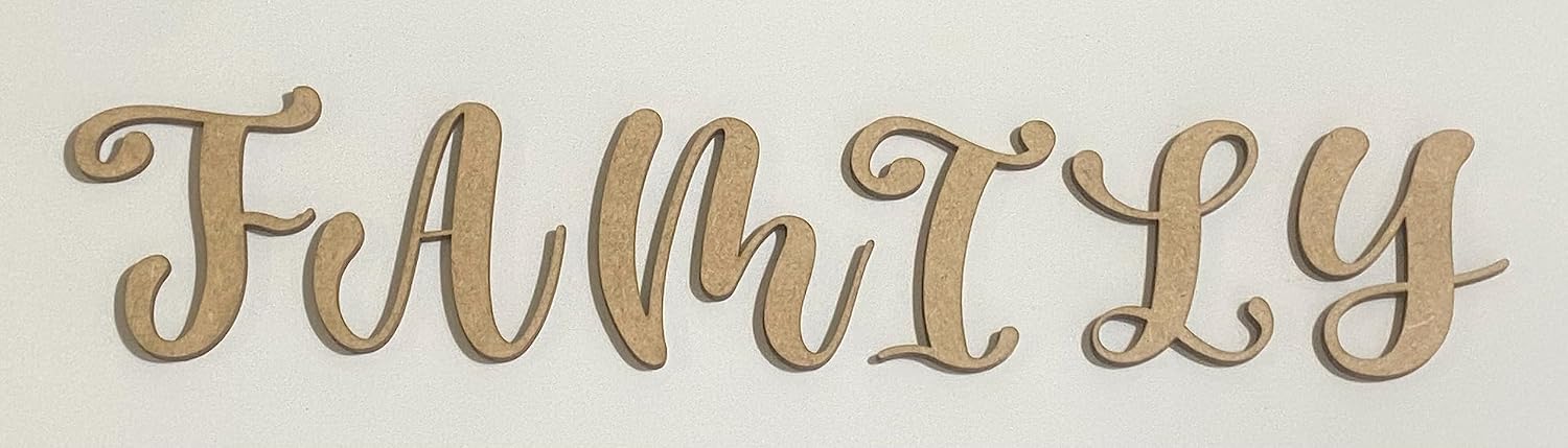 Wood Craft Letter Tall 4 Inch A Wooden Letter Unfinished Craft, Wood Alphabet for Nursery Room Decor, Casking Cream MDF Cutout