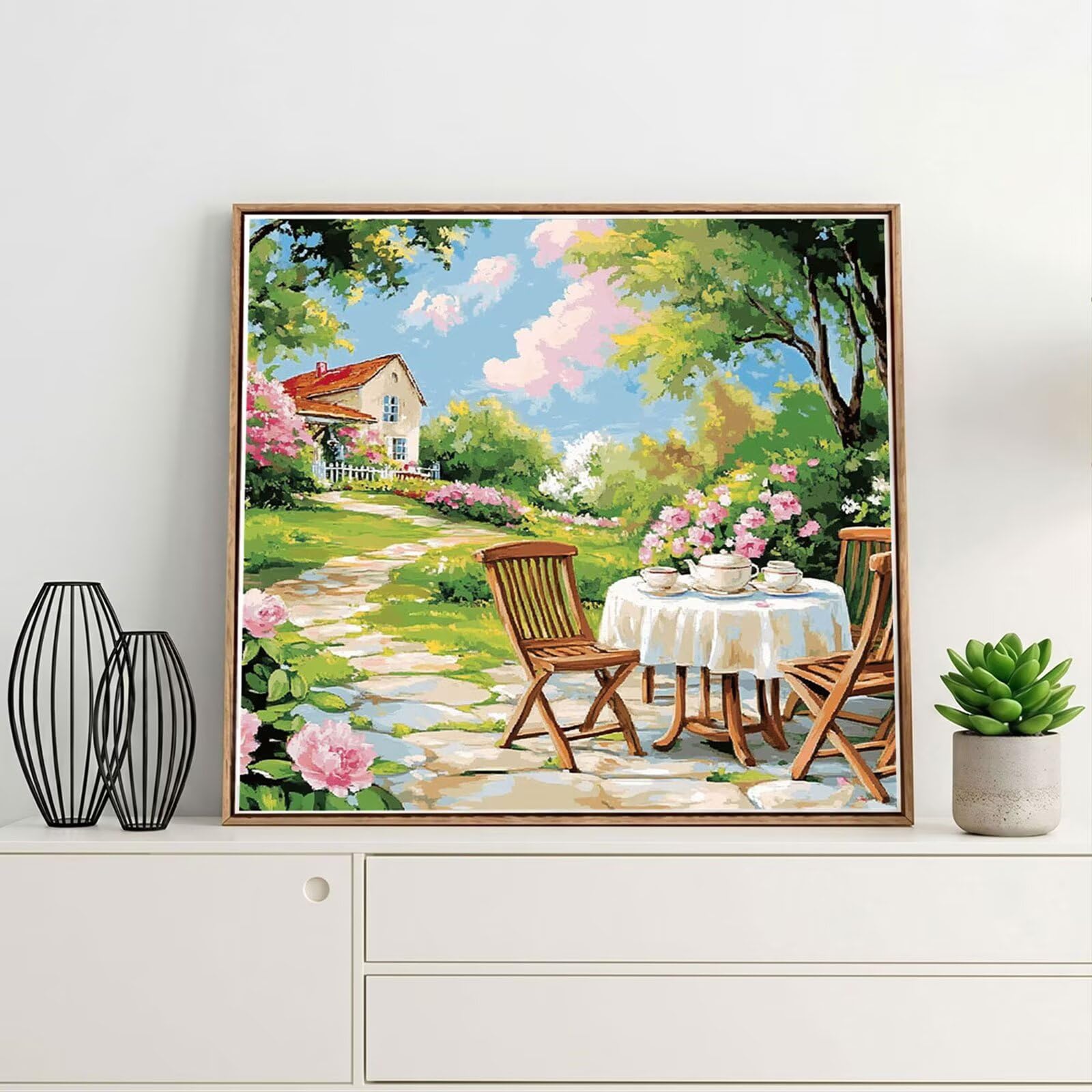 Diamond Painting Adulti, Giardino Diamond Painting Kit Completo, 5D Pittura Diamante Bambini Attività Manuale Creativa e Idea Regalo, Diamantini Crystal Art Tela Fai Da Te Kit 70x70cm Primavera FX#731