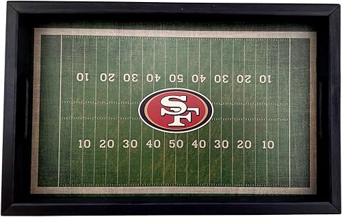 Fan Creations - Bandeja decorativa con logotipo del equipo de San Francisco 49ers de la NFL, con asas para alimentos y bebidas, para entretenimiento